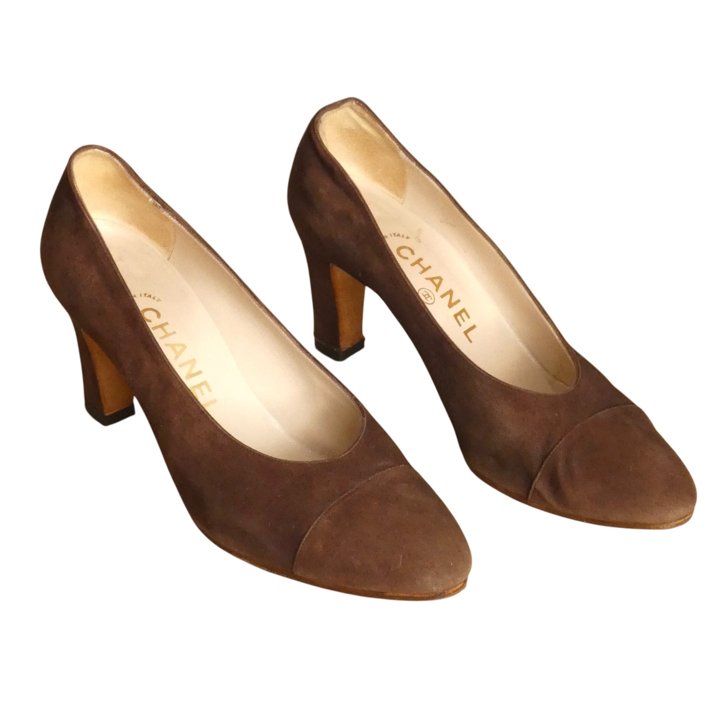 1980s Suede Cap Toe Pumps, Size-37.5