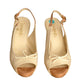 Linen Peep Toe Pumps, Size-37.5