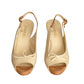 Linen Peep Toe Pumps, Size-37.5