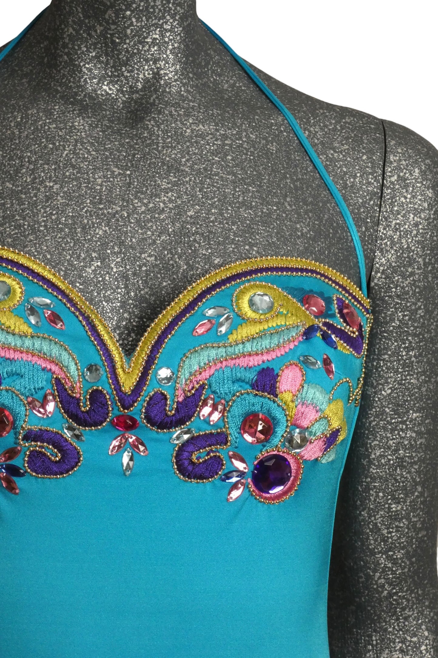 1991 Embroidered & Jeweled Swimsuit, Size-10