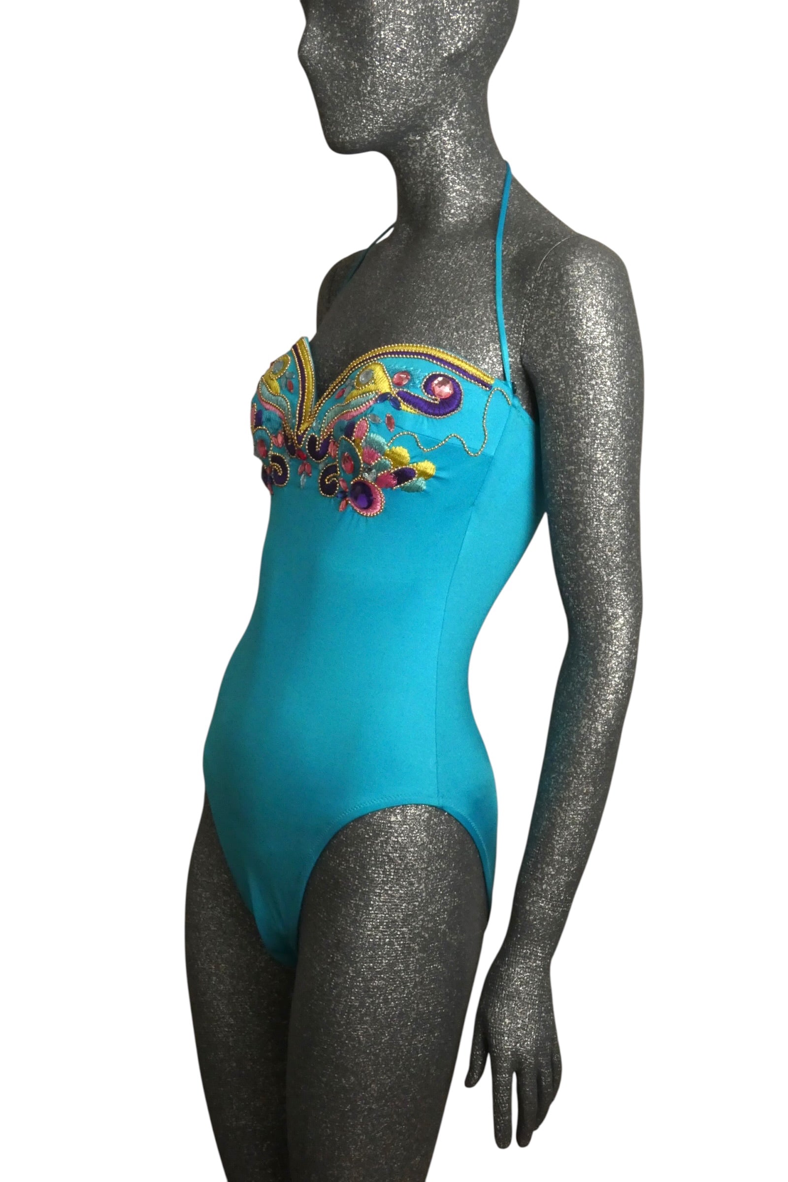 LA PERLA - 1991 Embroidered & Jeweled Swimsuit, Size-10 – MARTINI