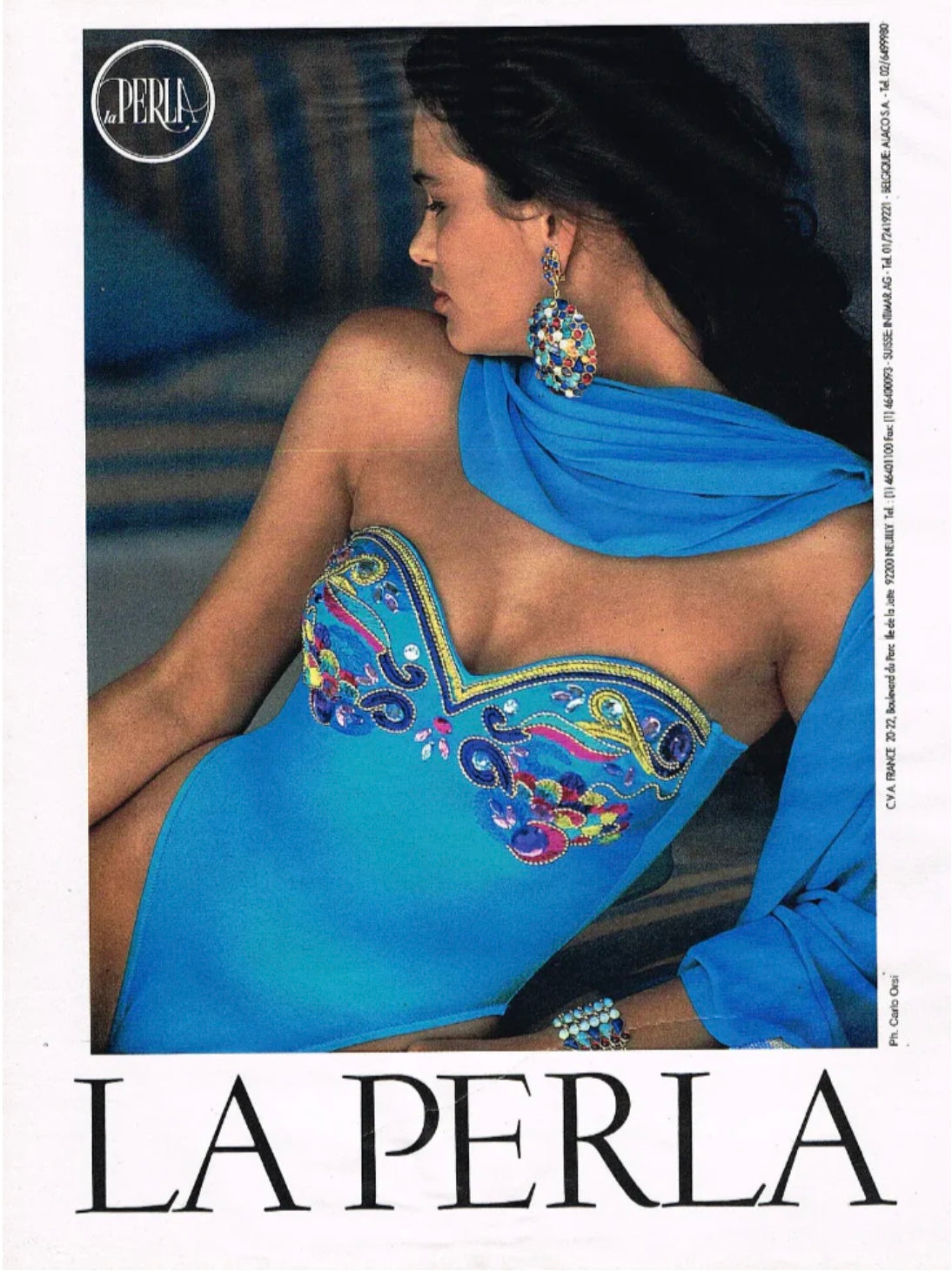 1991 Embroidered & Jeweled Swimsuit, Size-10