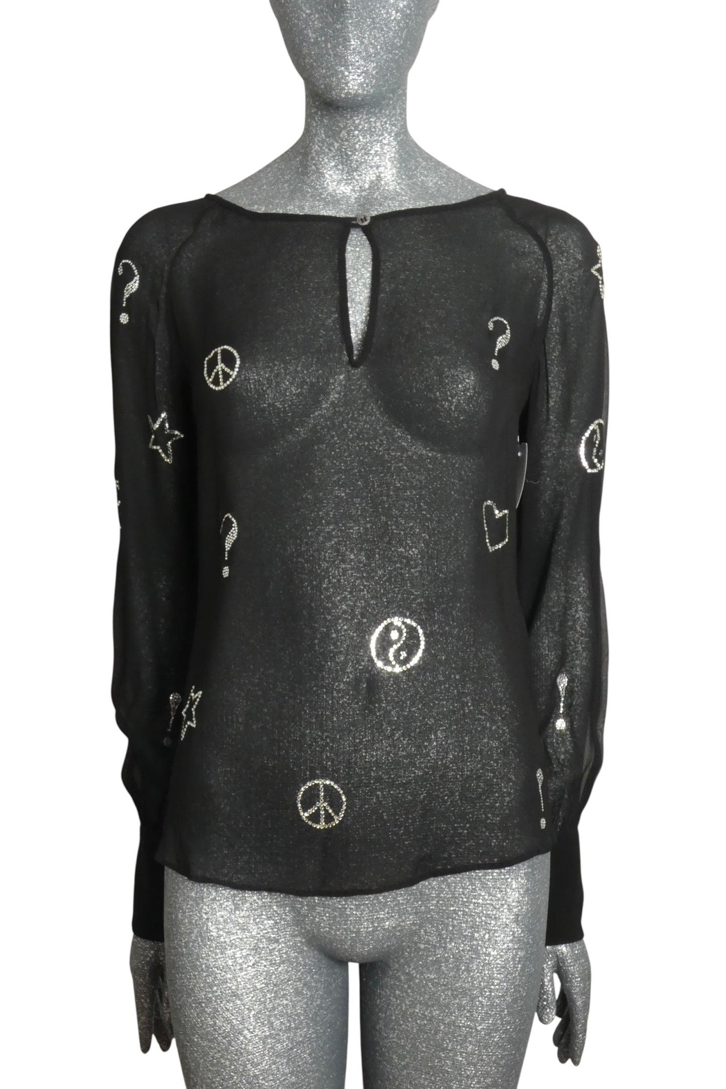 1998 Rhinestone Chiffon Blouse, Size 6