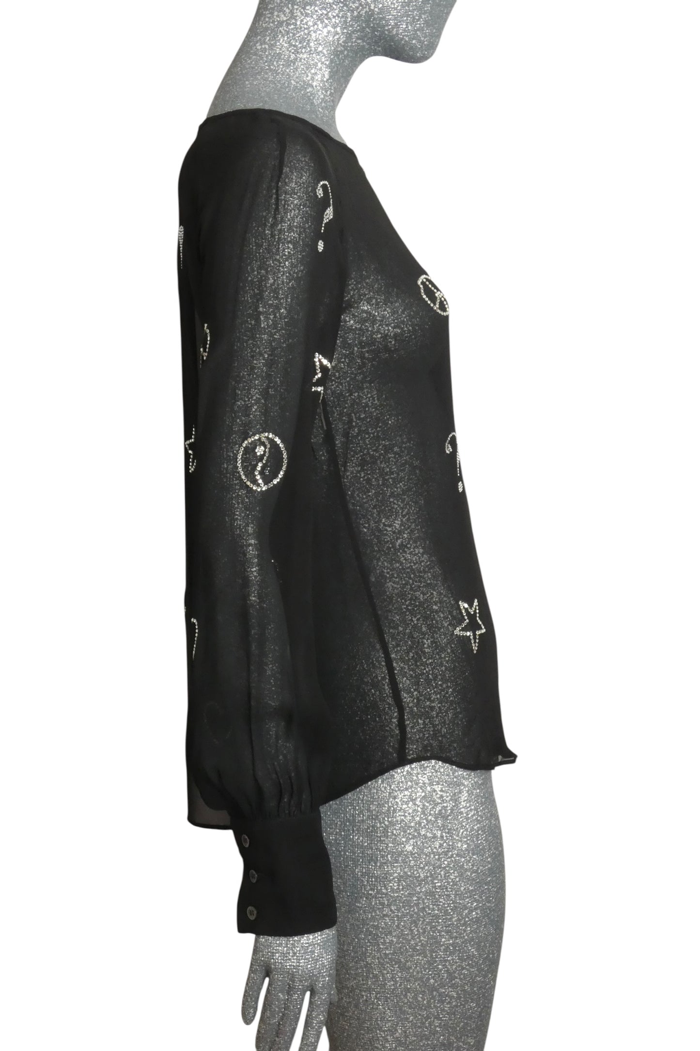 1998 Rhinestone Chiffon Blouse, Size 6