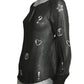 1998 Rhinestone Chiffon Blouse, Size 6