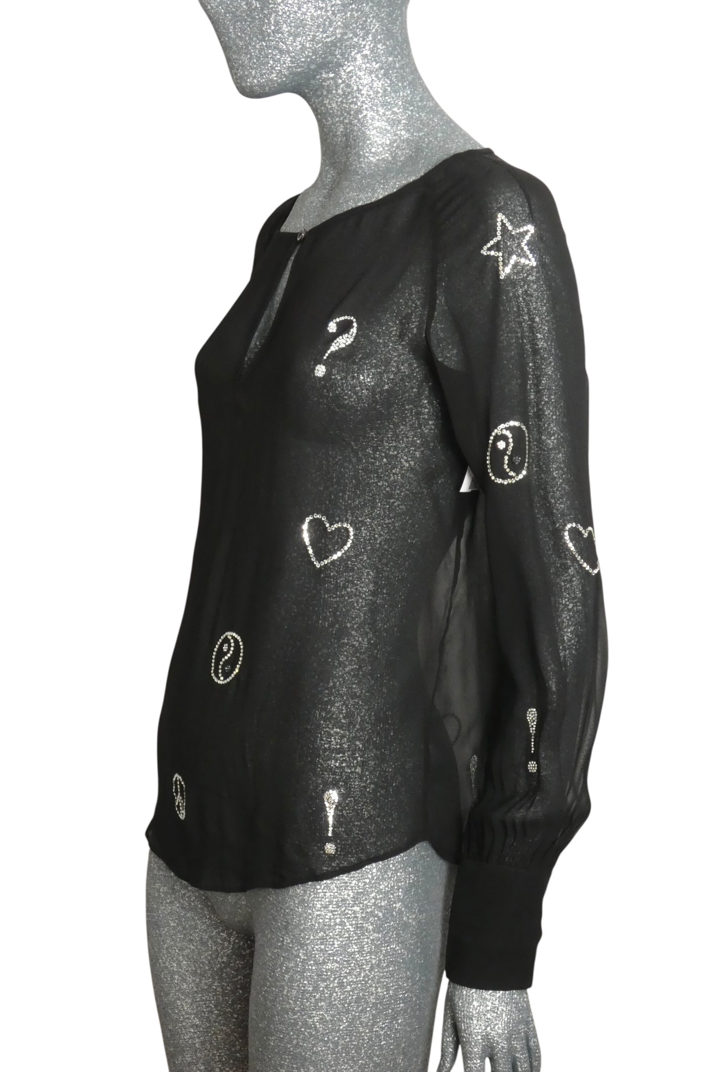 1998 Rhinestone Chiffon Blouse, Size 6
