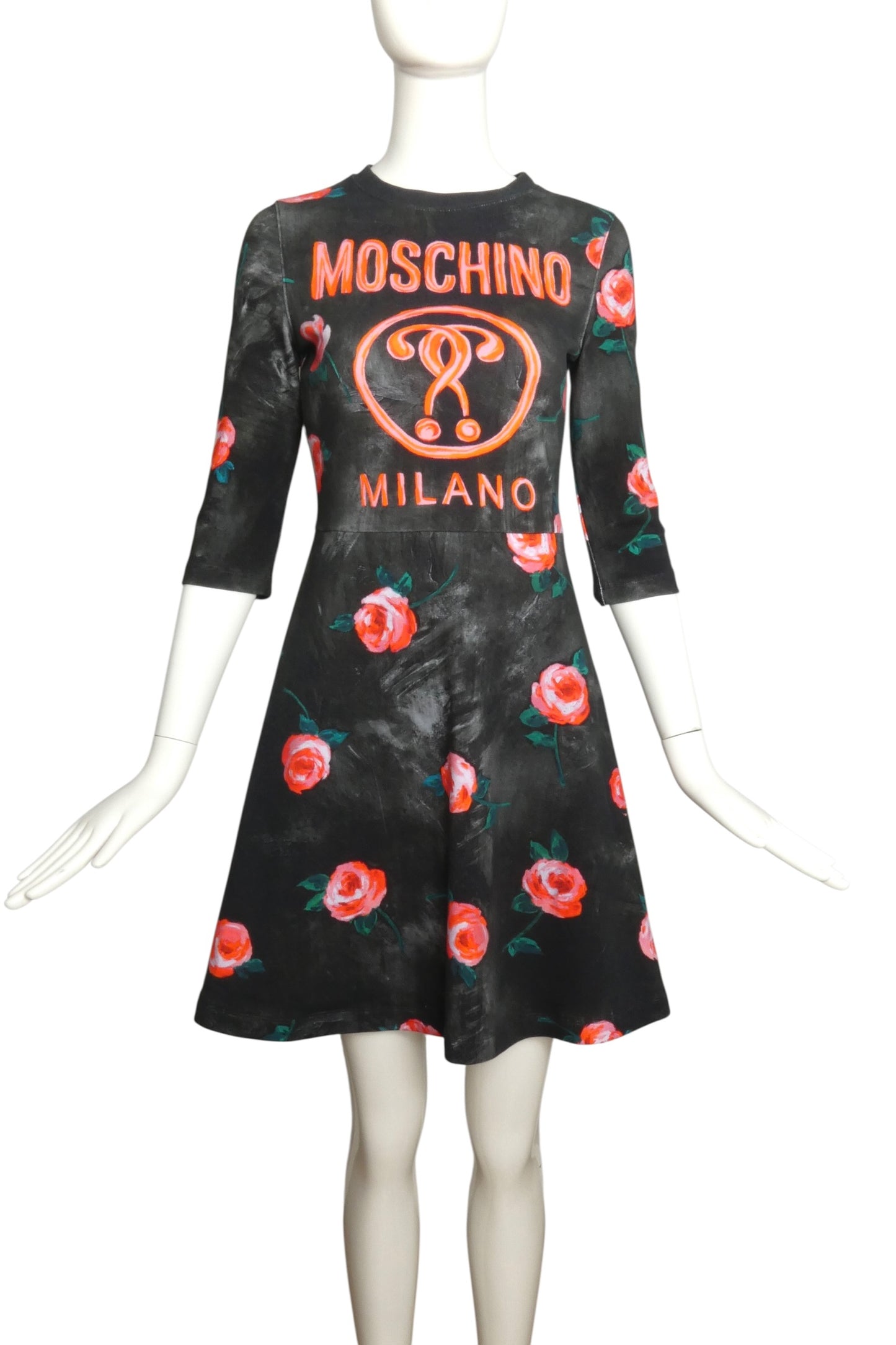 MOSCHINO COUTURE! - 2021 NWT Printed Knit Shift Dress, Size-4