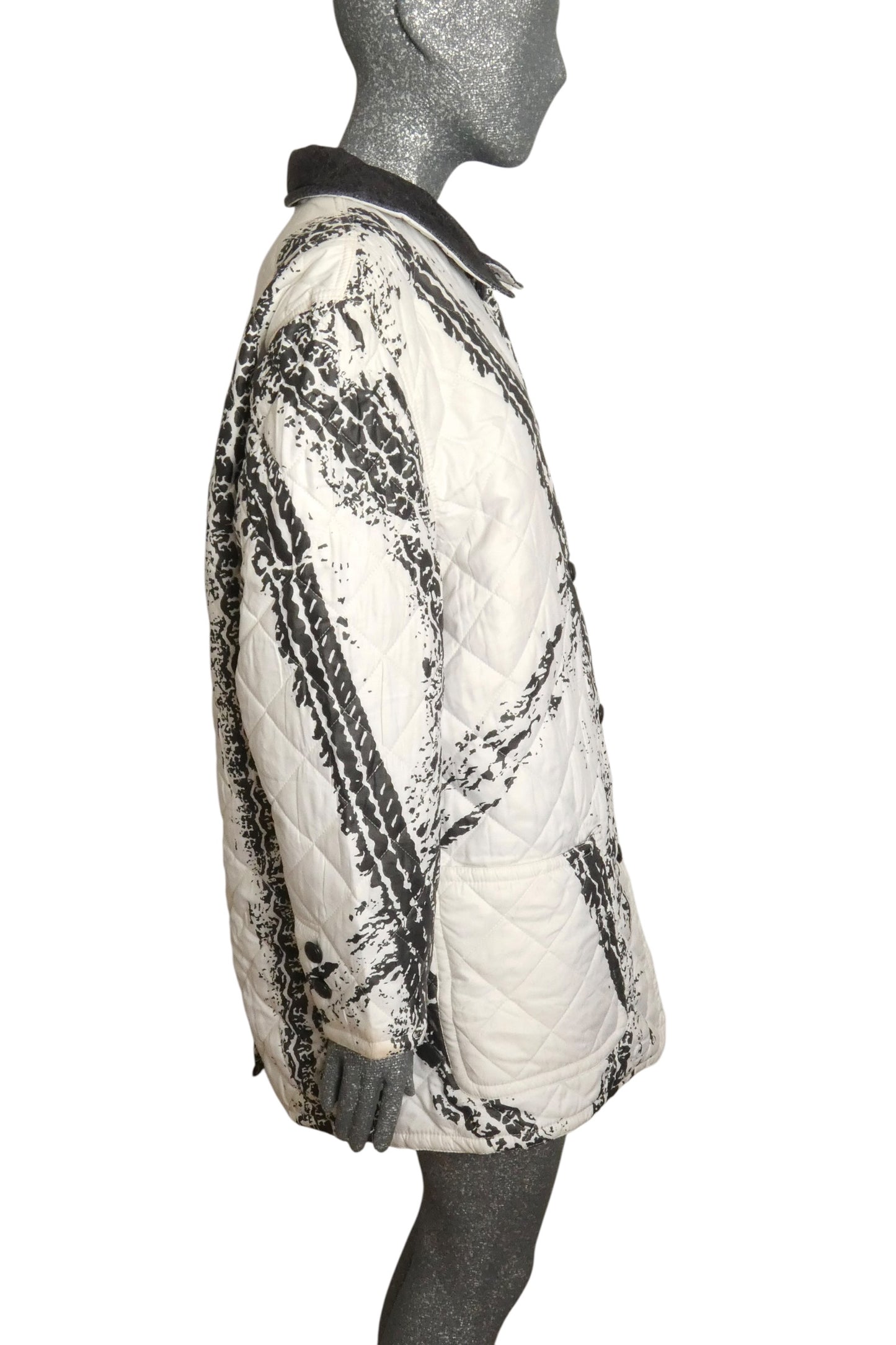 MOSCHINO JEANS - 1990s Tire Track Puffer Coat, Size 8