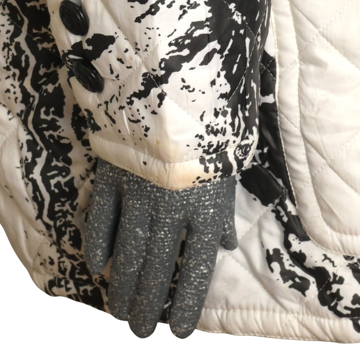MOSCHINO JEANS - 1990s Tire Track Puffer Coat, Size 8