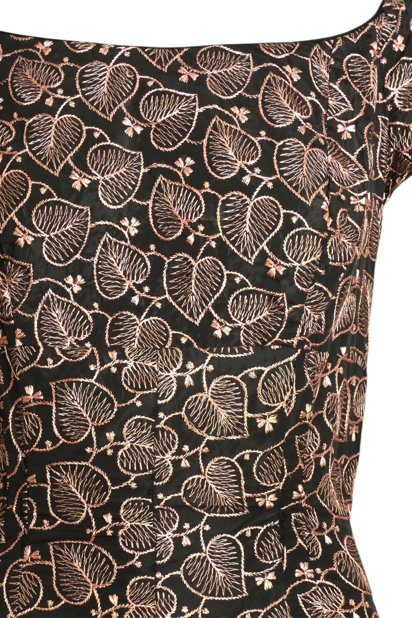 1950s Embroidered Party Dress, Size 6