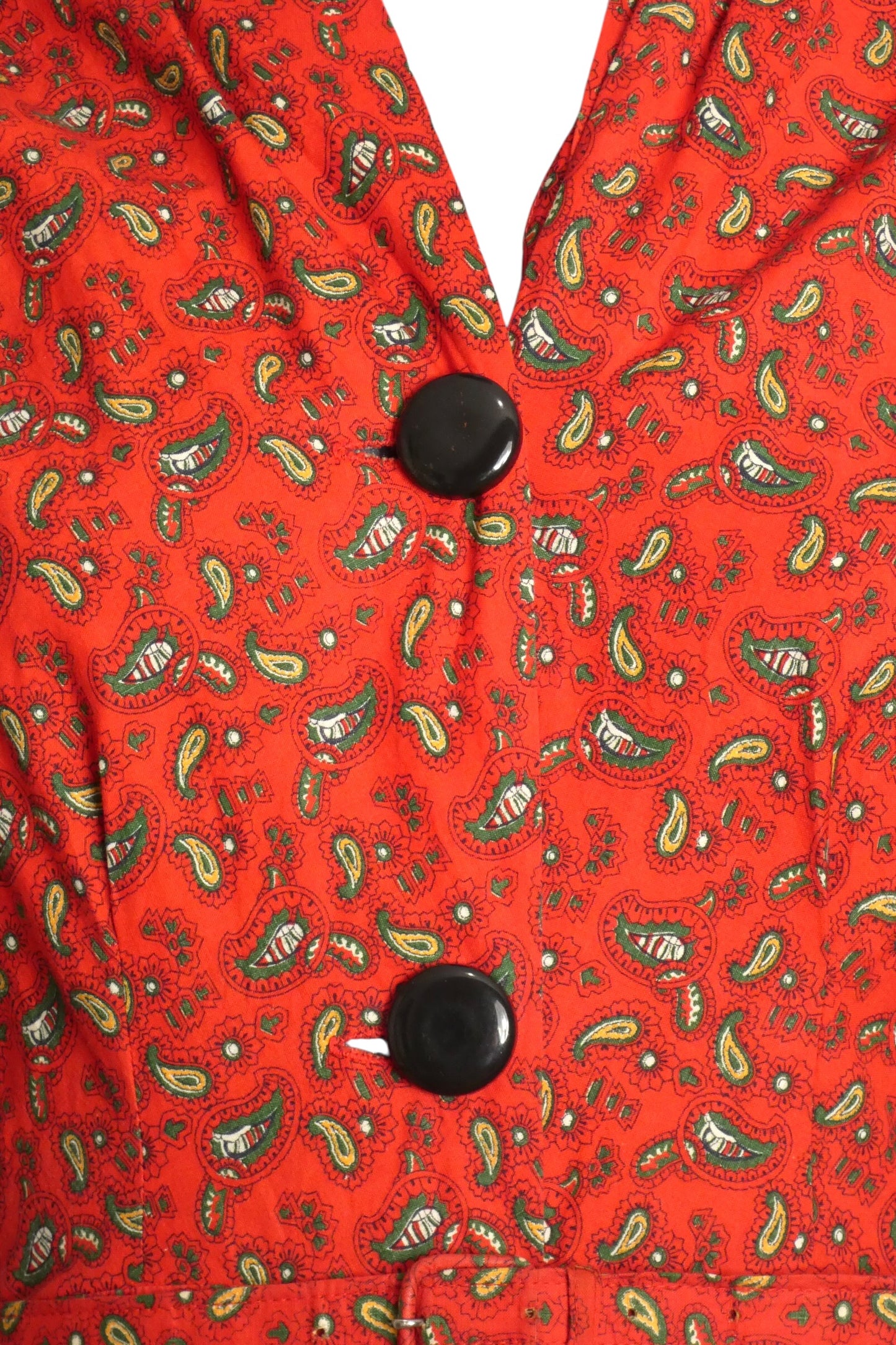 1940s Paisley Cotton Dress, Size 4