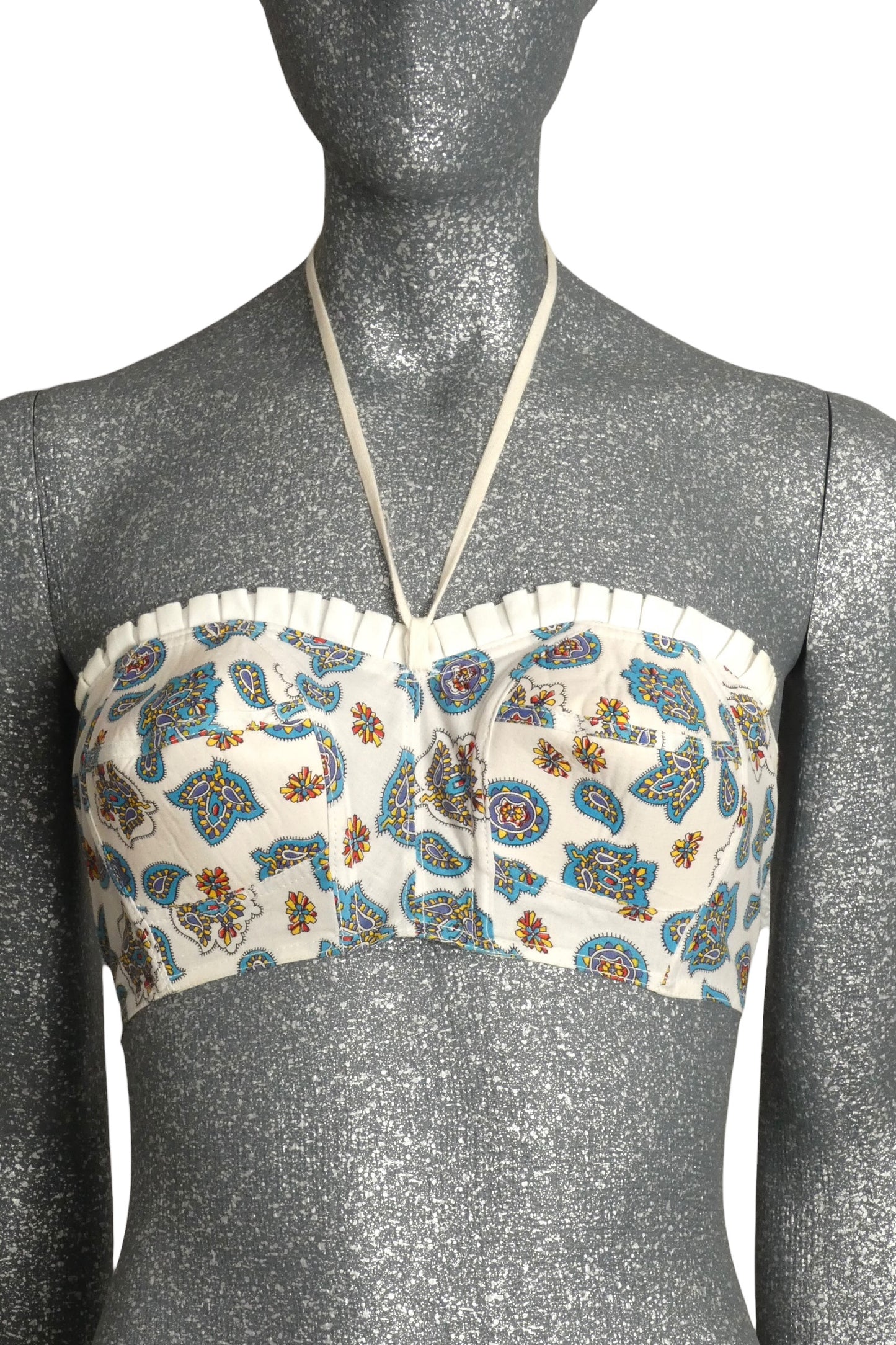 1950s Cotton Bikini Top, Size 2