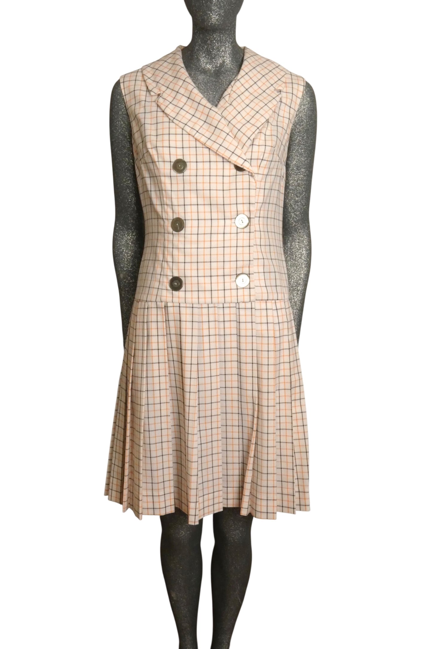 1960s Windowpane Dress, Size 6