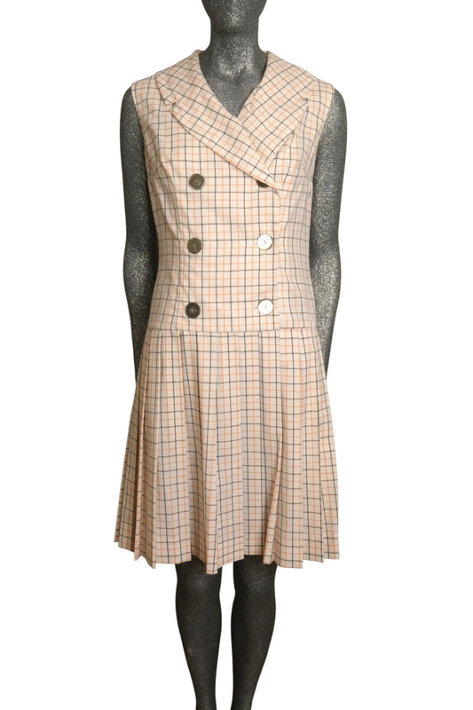 1960s Windowpane Dress, Size 6