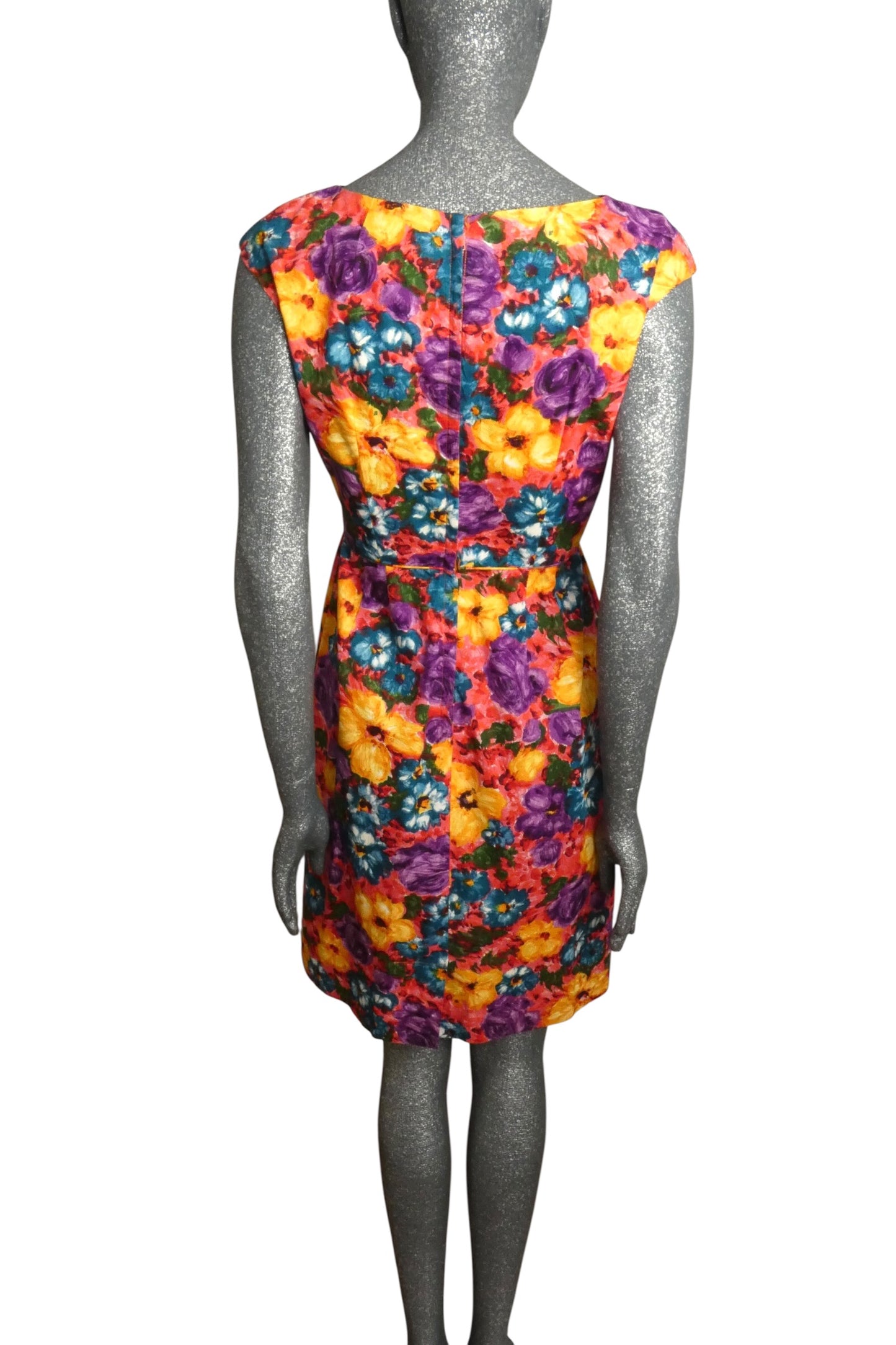 1950s Floral Cotton Dress, Size 6