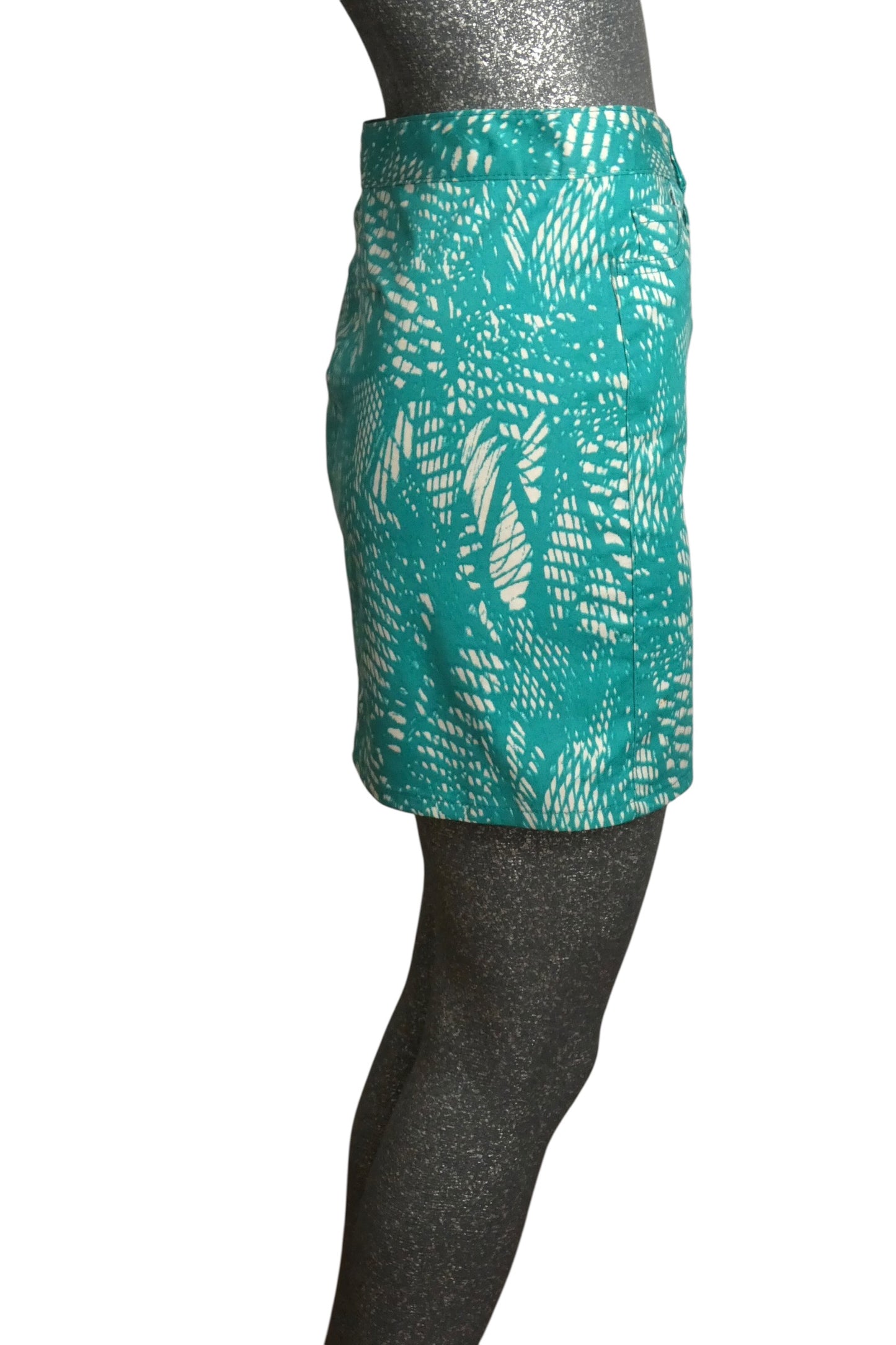 Printed Cotton Mini Skirt, Size 6