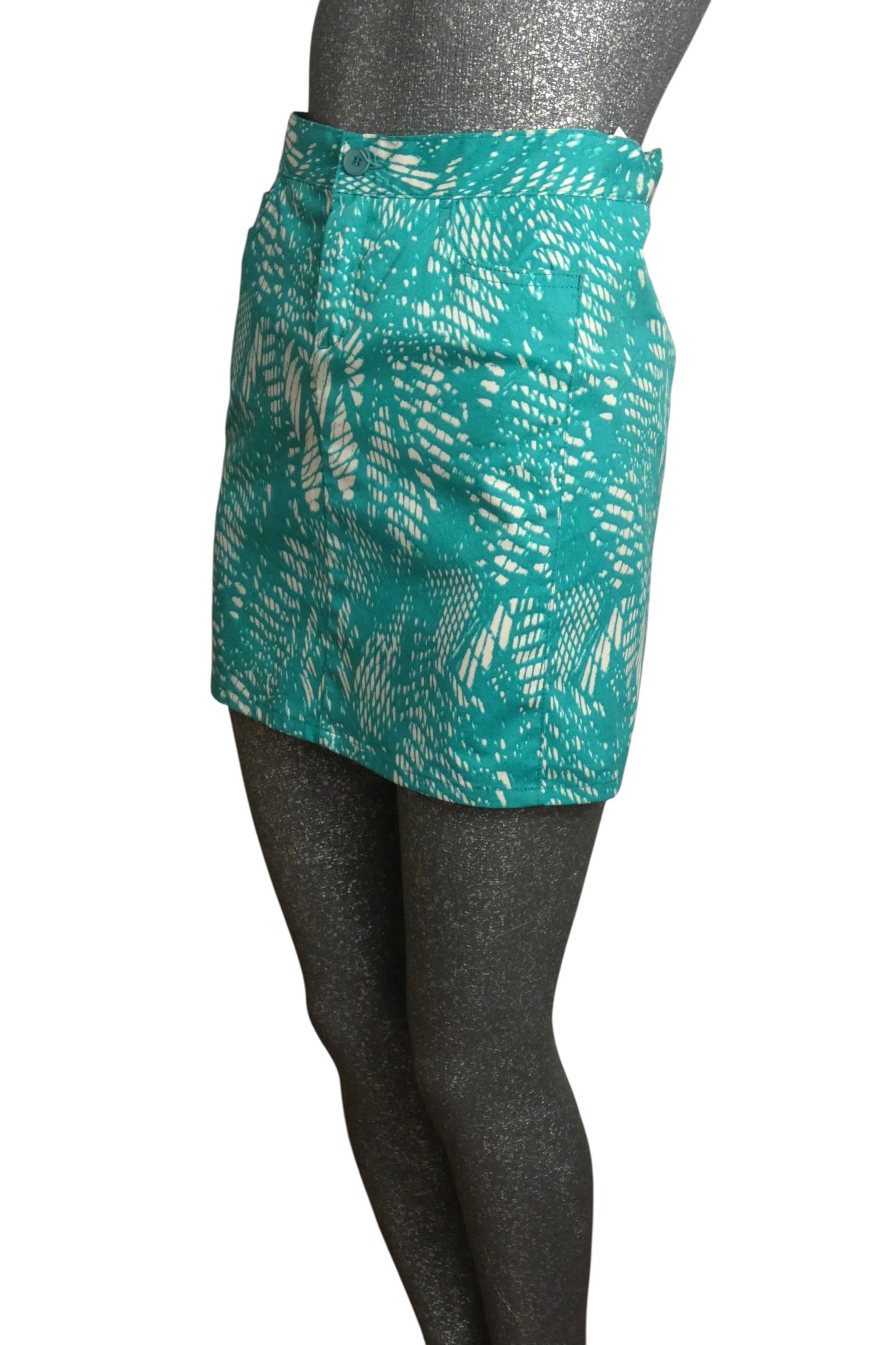 Printed Cotton Mini Skirt, Size 6