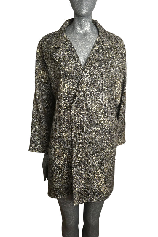 GEOFFREY BEENE - 1980s Polka Dot Print Coat, Size 10
