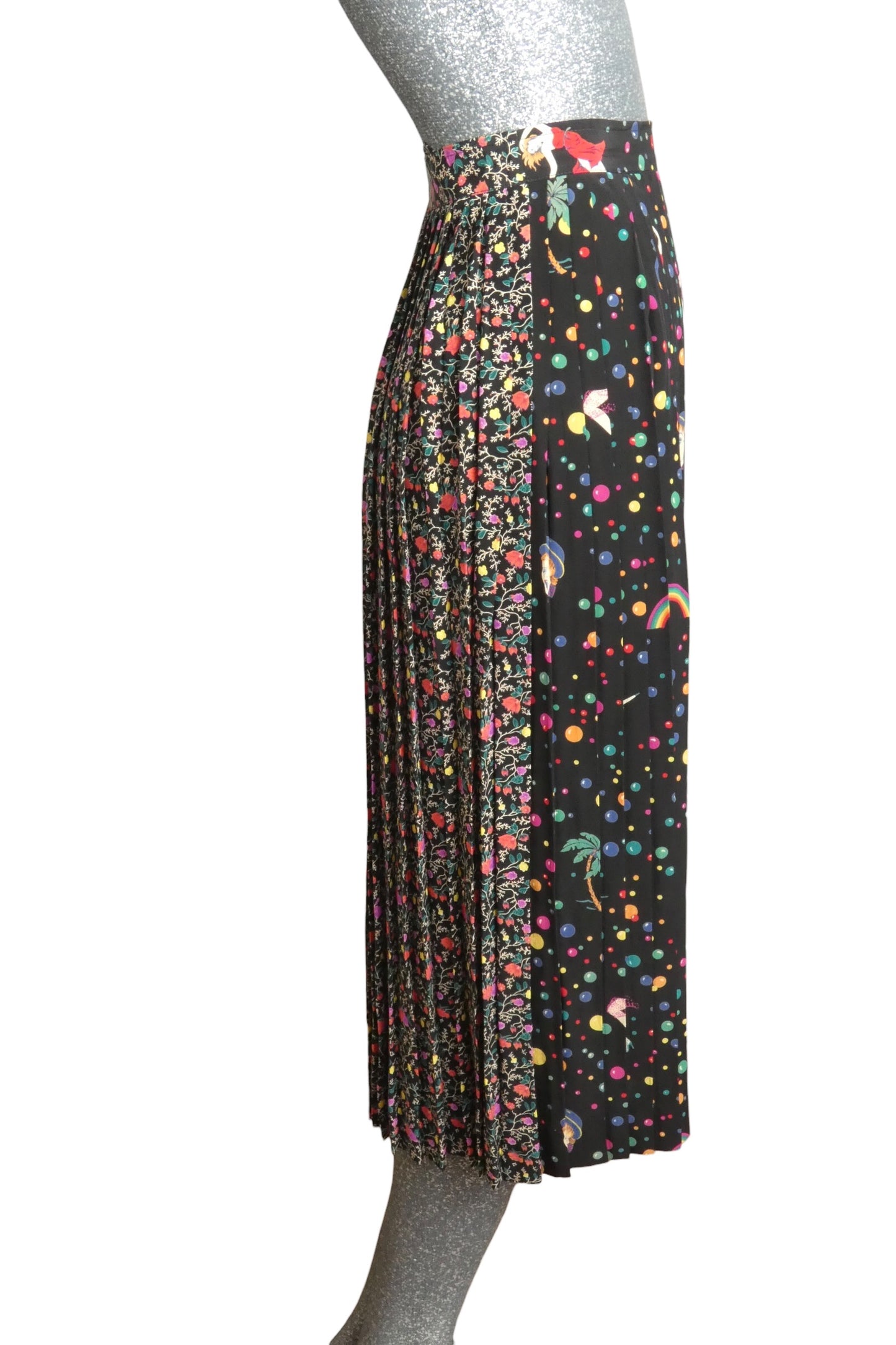 1980s Pleated Silk Skirt, Size 4