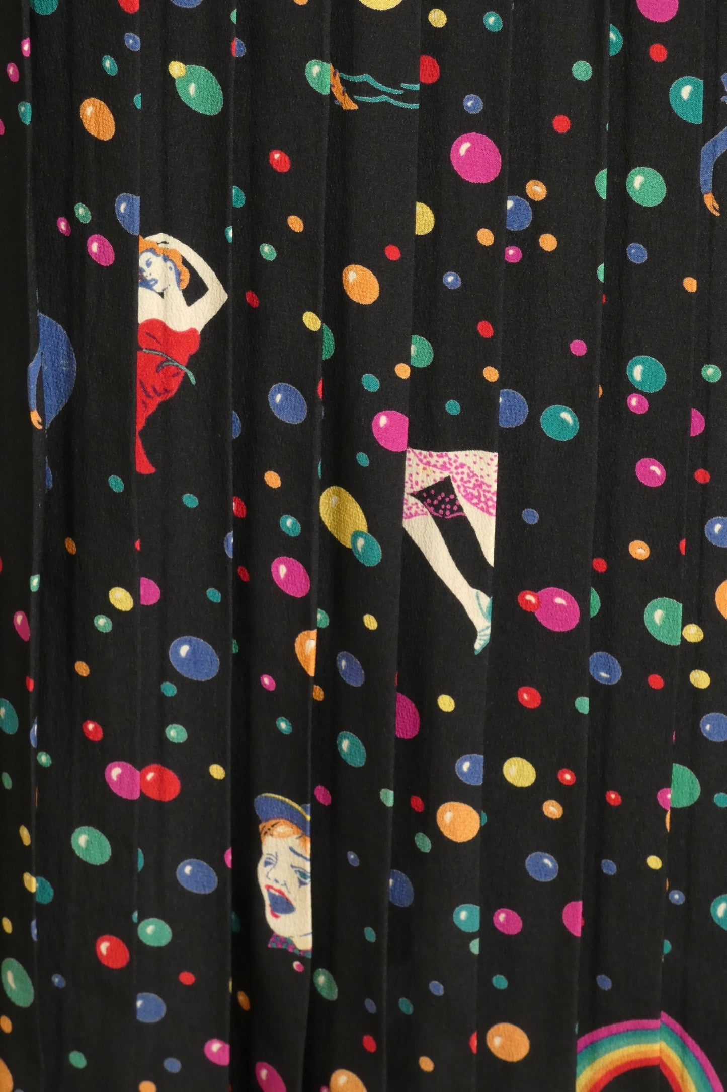 1980s Pleated Silk Skirt, Size 4