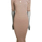 Ribbed Knit Midi Polo Shirt Dress, Size 2