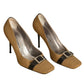 Wool Flannel Buckle Pumps, Size-39