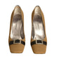 Wool Flannel Buckle Pumps, Size-39