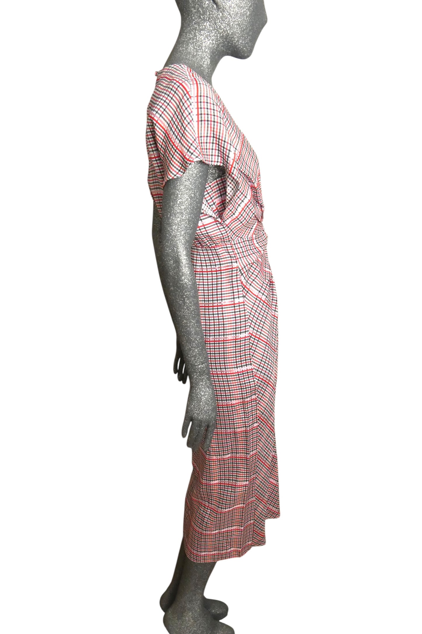 2018 NWT Gingham Crepe Dress, Size 4