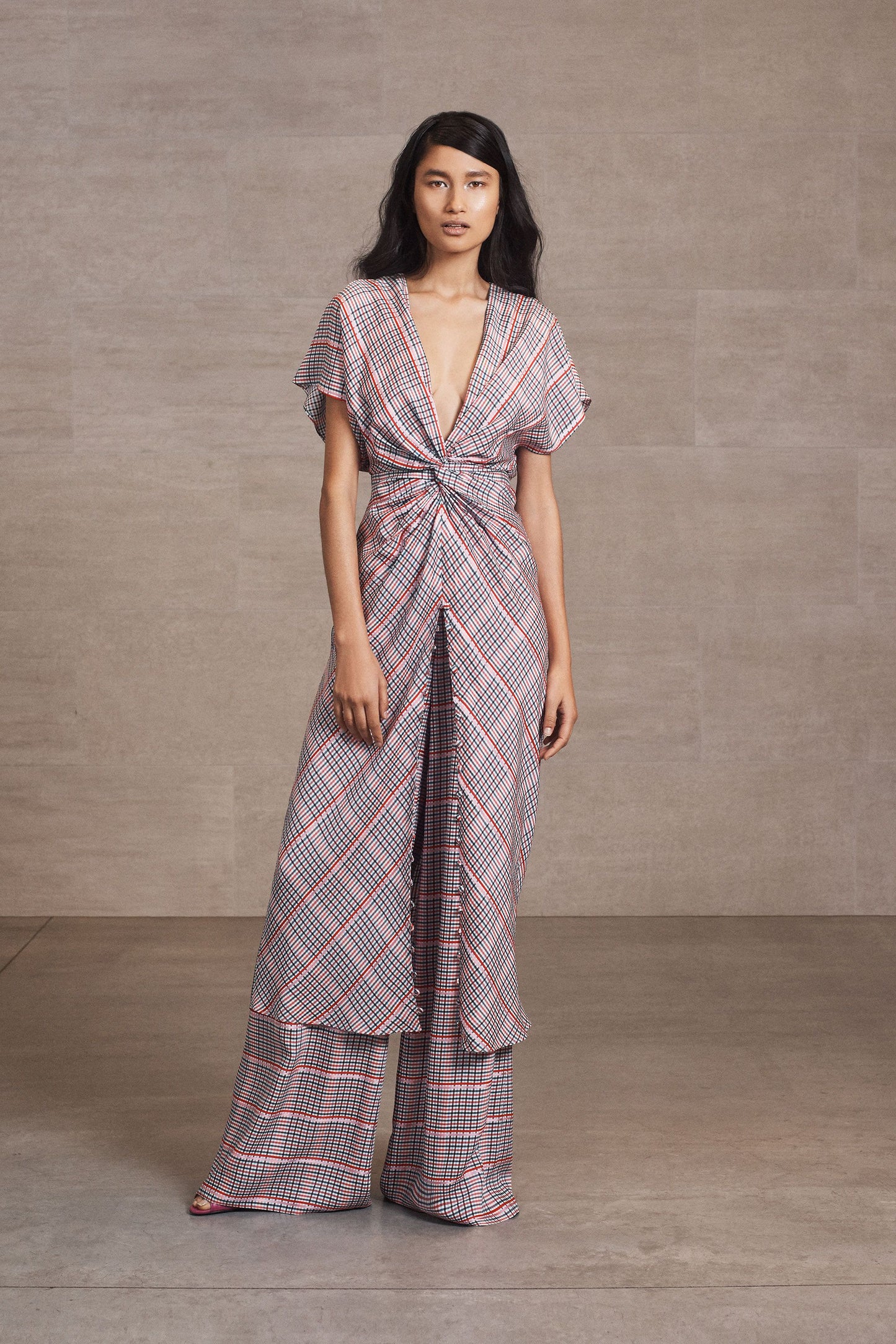 2018 NWT Gingham Crepe Dress, Size 4
