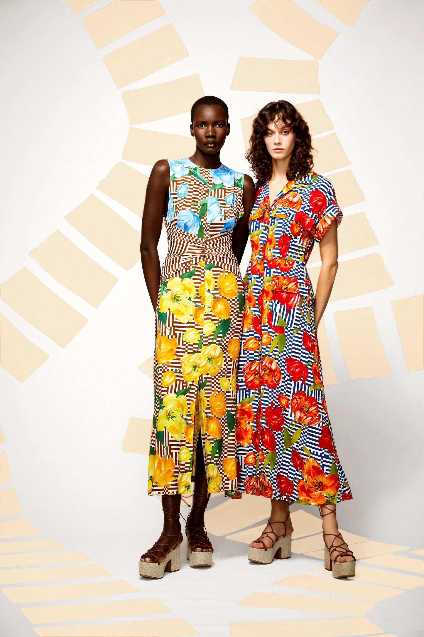 2023 Floral Print Midi Dress, Size 14