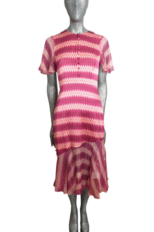 PRABAL GURUNG - Silk Print Midi Dress, Size 2