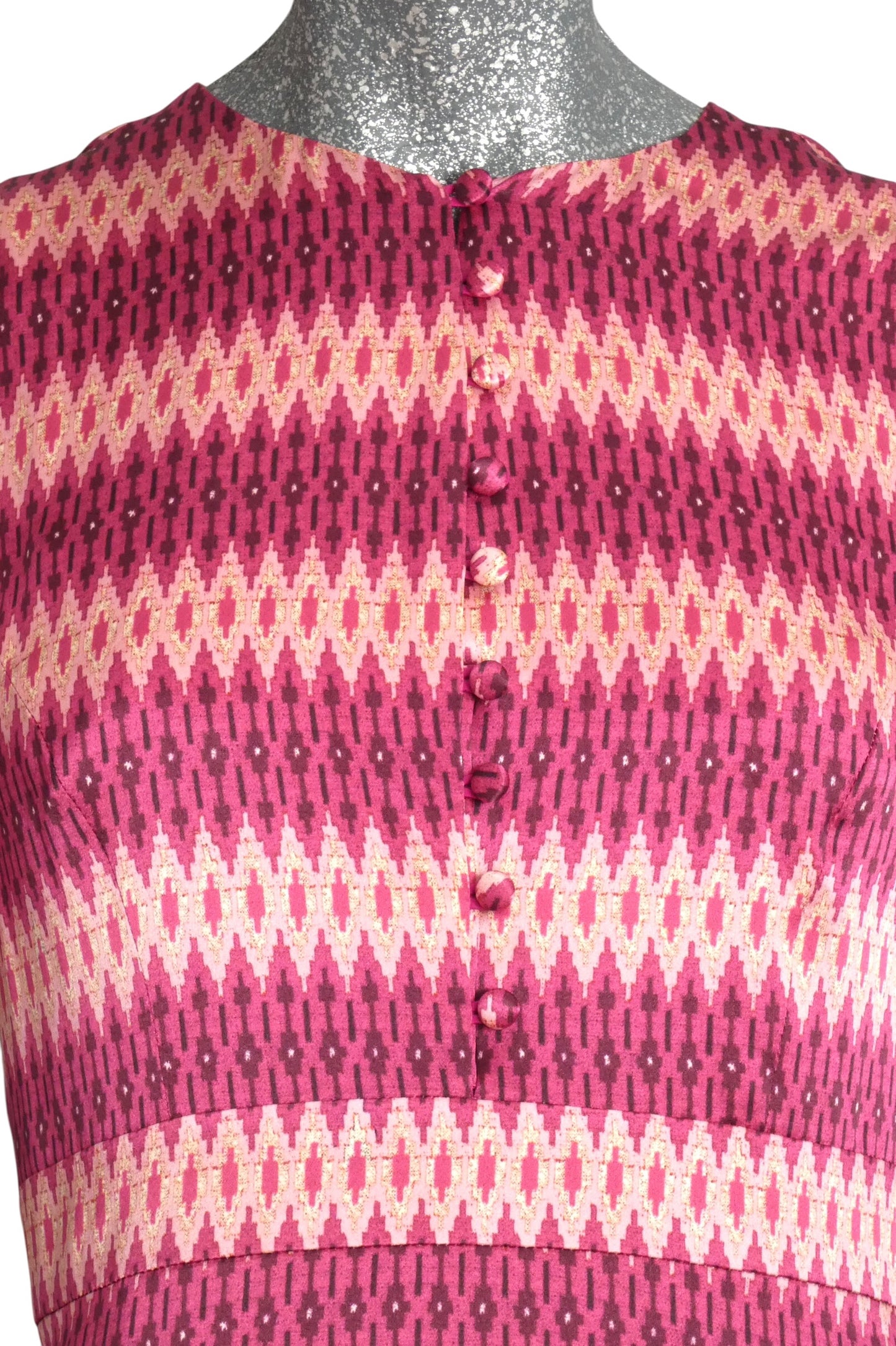 Silk Print Midi Dress, Size 2