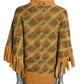 PIERRE CARDIN - 2005 Wool Knit Fringe Tunic, Size-8