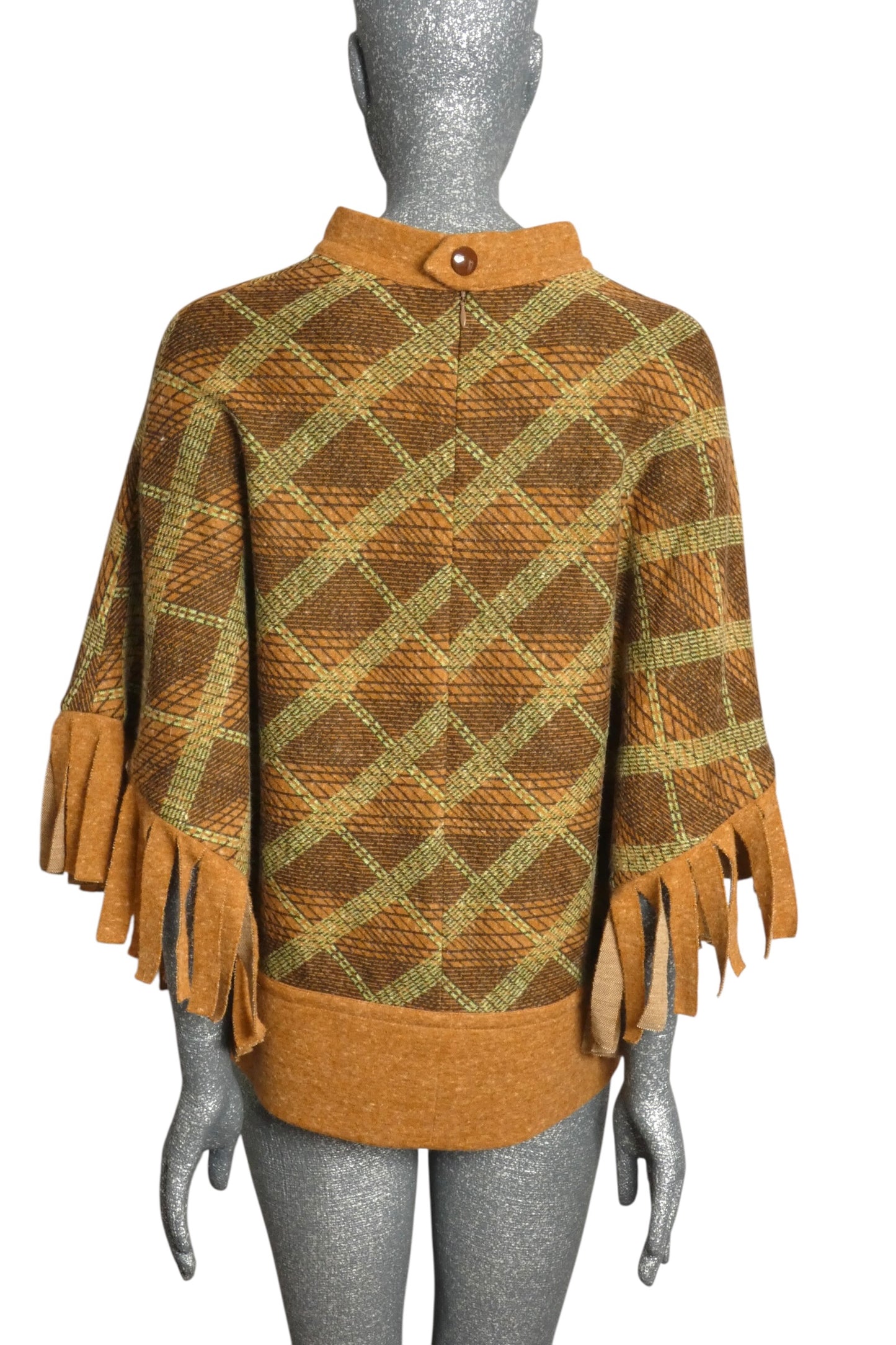 PIERRE CARDIN - 2005 Wool Knit Fringe Tunic, Size-8