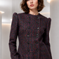 PIERRE CARDIN HAUTE COUTURE - 1980 Purple Wool Tweed Blazer, Size-6