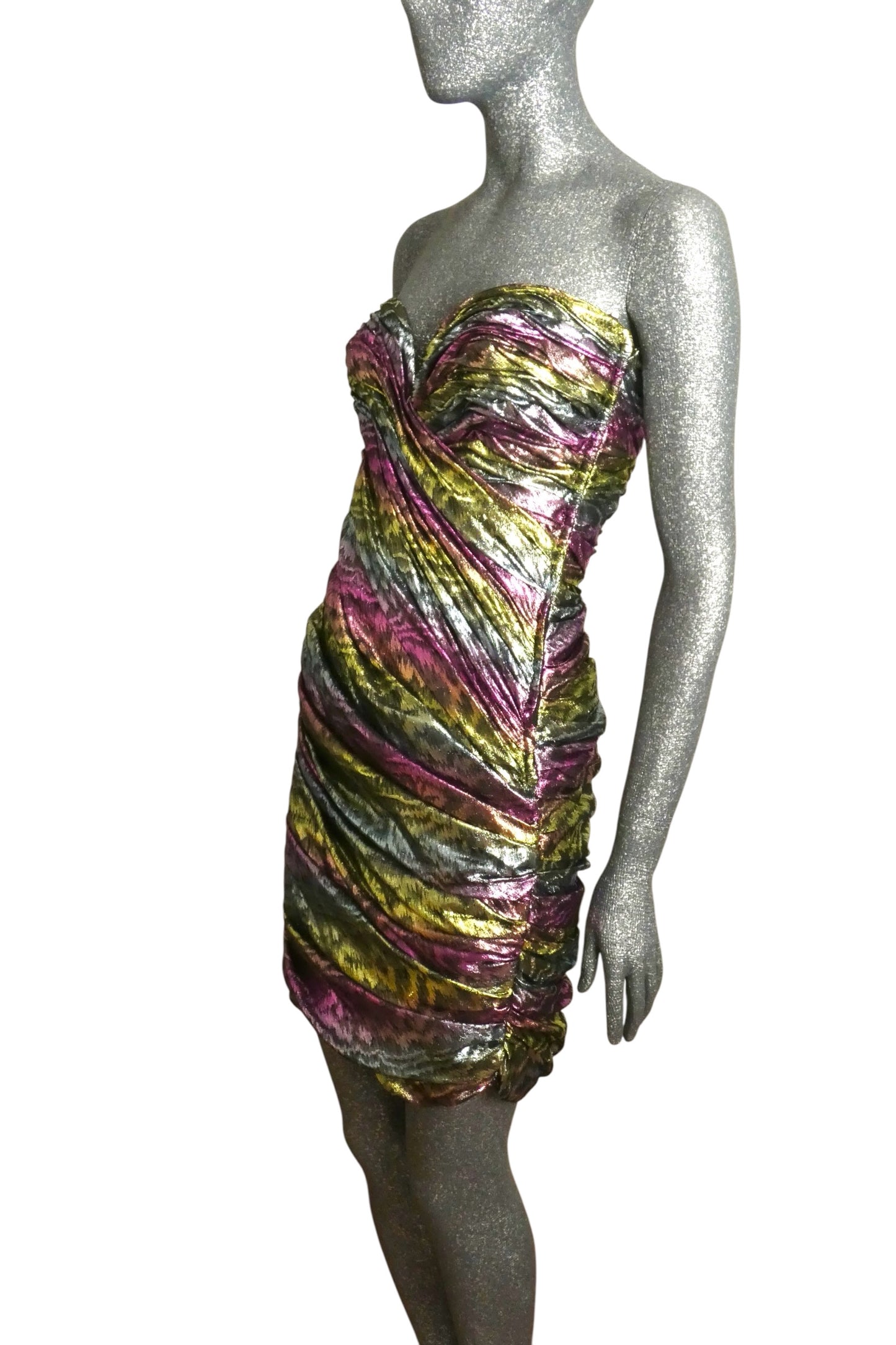 1980s Lame Cocktail Dress, Size 4