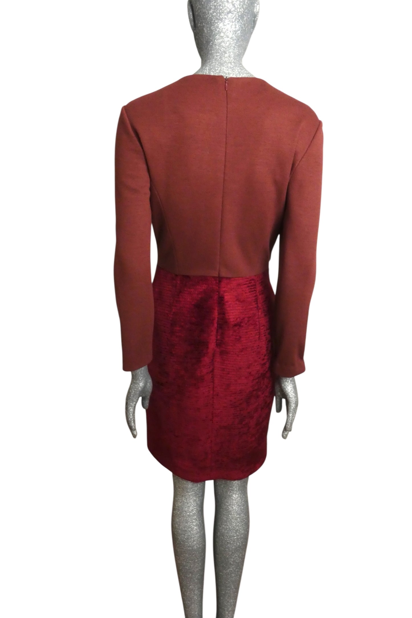 1980s Wool & Velvet Dress, Size 6