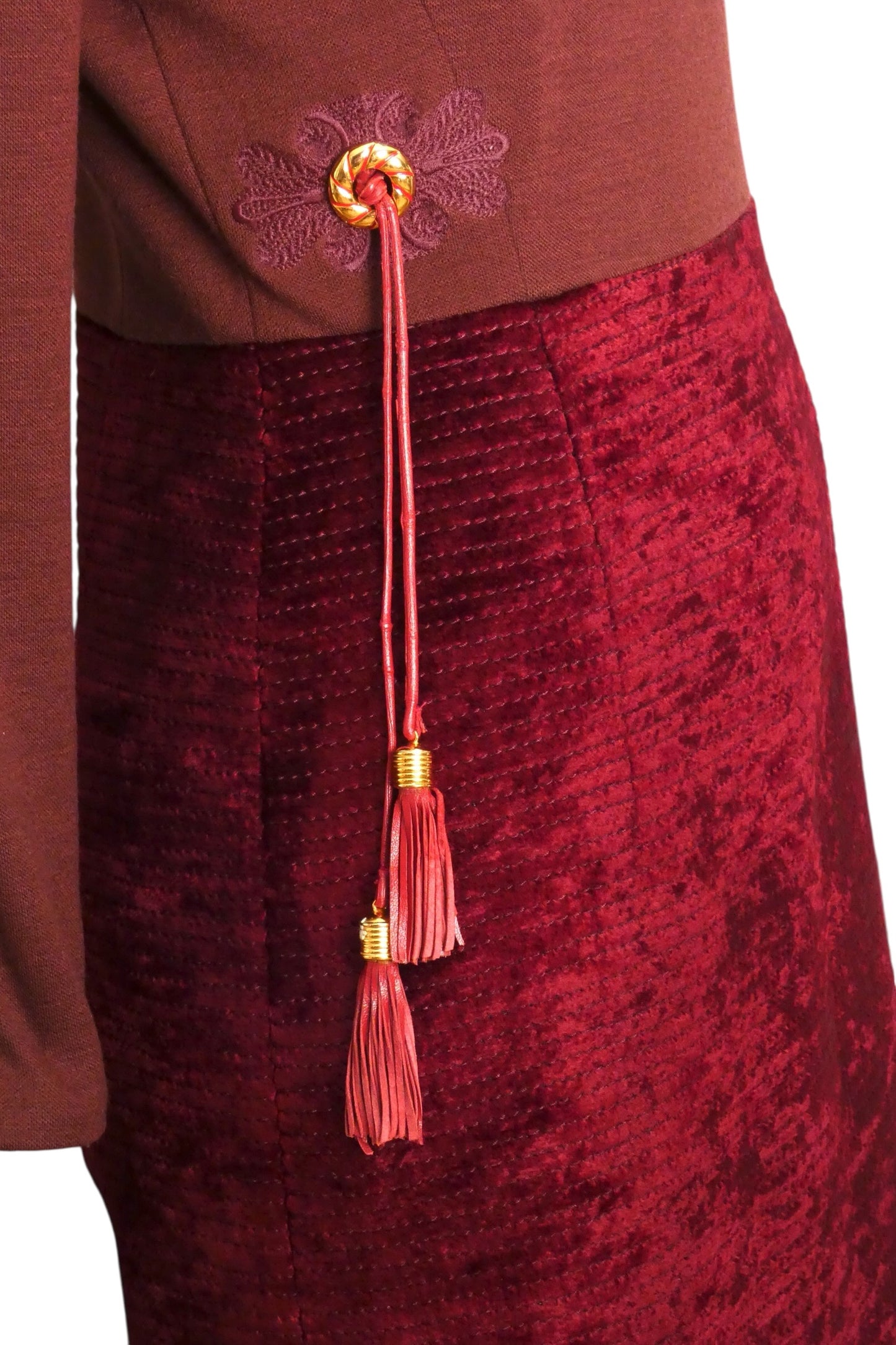 1980s Wool & Velvet Dress, Size 6