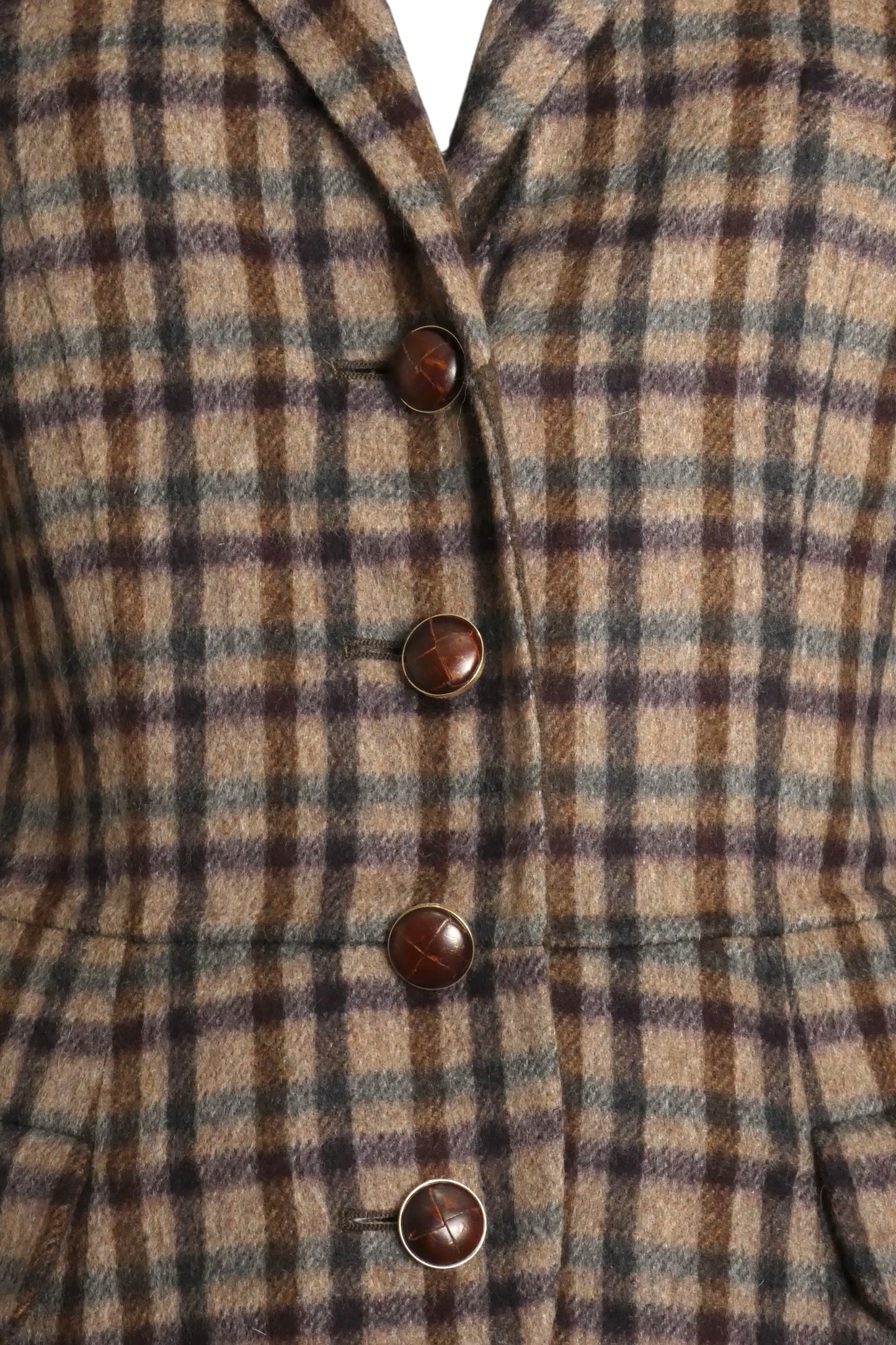 Plaid Wool Jacket, Size 12