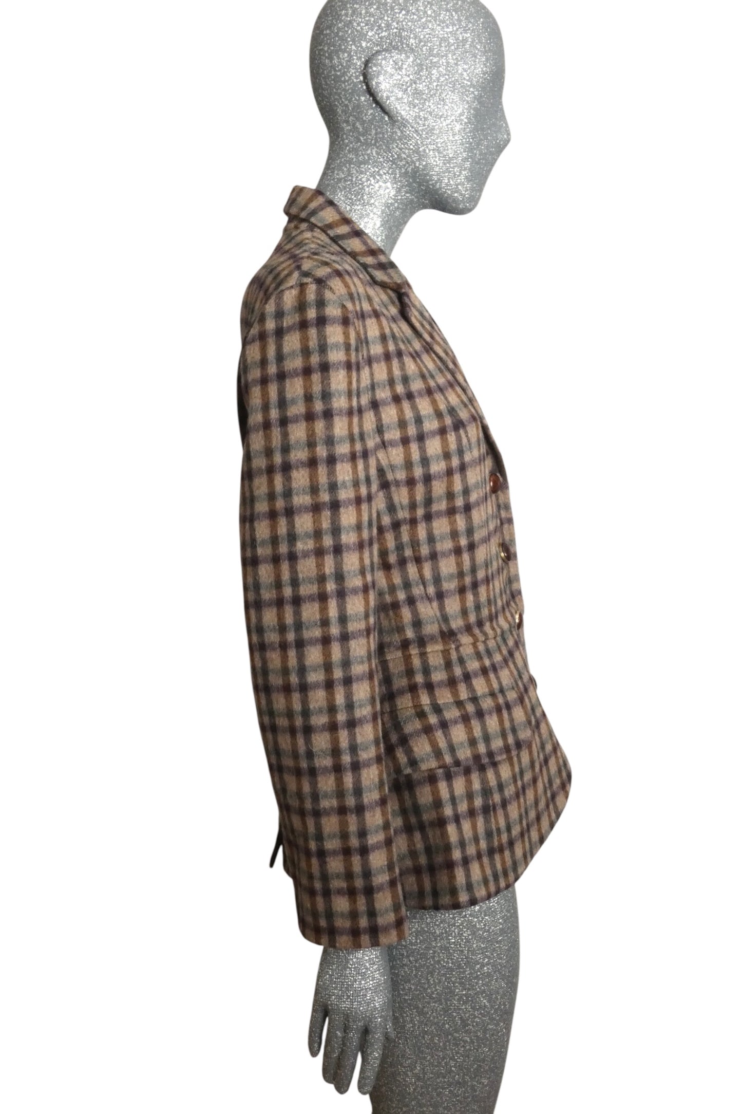 Plaid Wool Jacket, Size 12