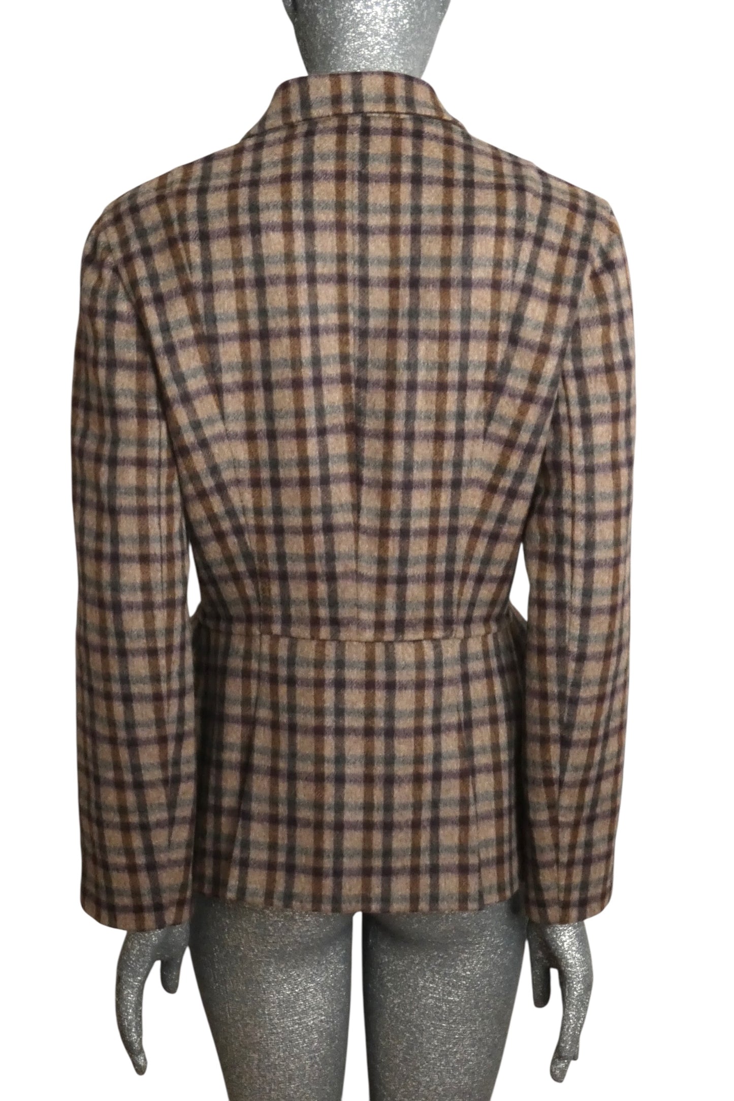 Plaid Wool Jacket, Size 12