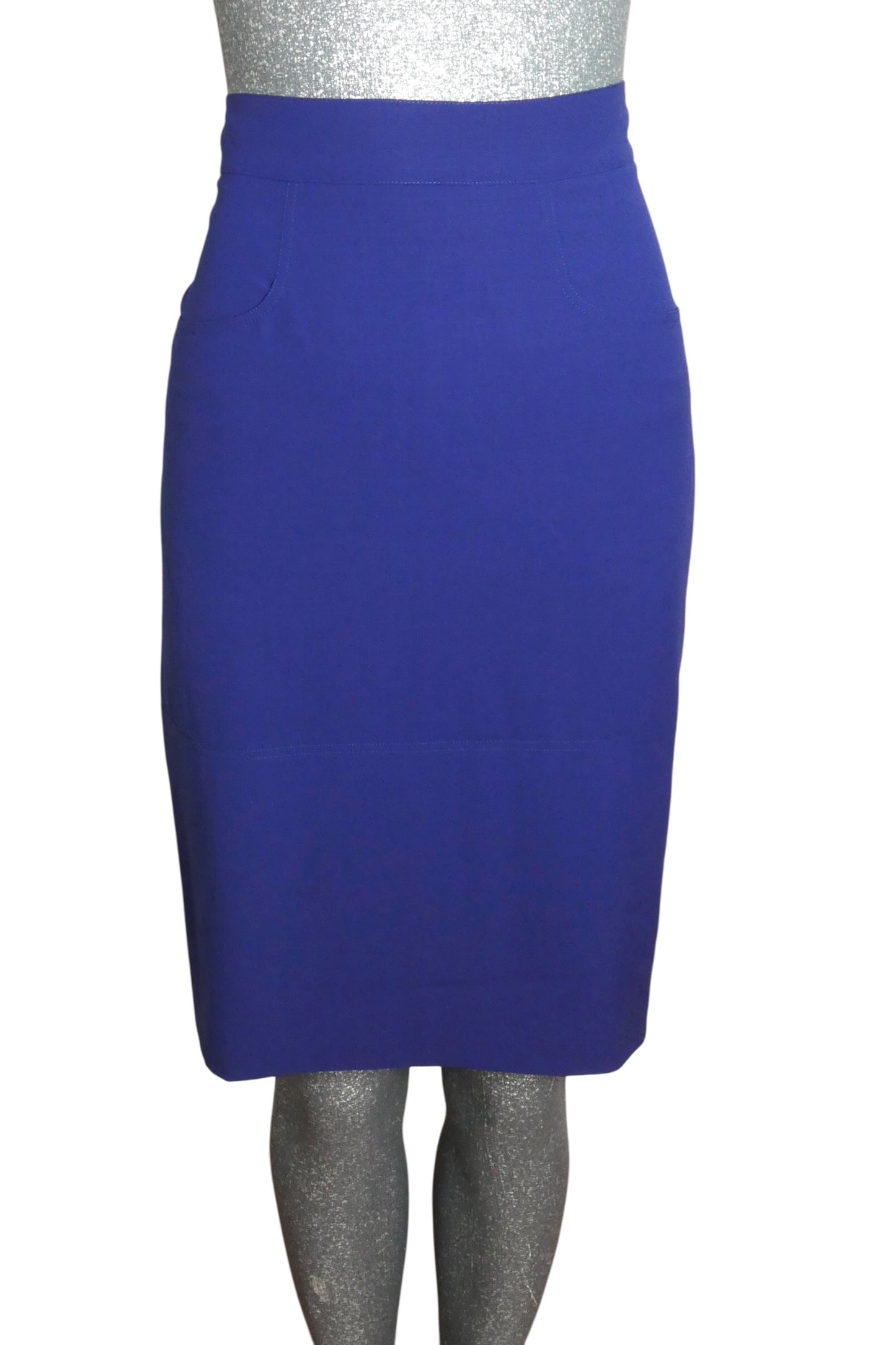 CHRISTIAN LACROIX - 1990 2pc Blue Gabardine Skirt Ensemble, Size-12