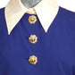 CHRISTIAN LACROIX - 1990 2pc Blue Gabardine Skirt Ensemble, Size-12