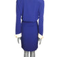 CHRISTIAN LACROIX - 1990 2pc Blue Gabardine Skirt Ensemble, Size-12