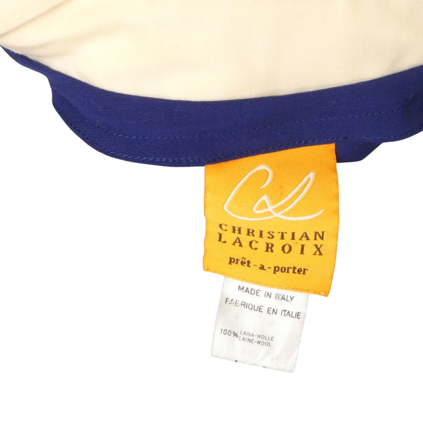 CHRISTIAN LACROIX - 1990 2pc Blue Gabardine Skirt Ensemble, Size-12