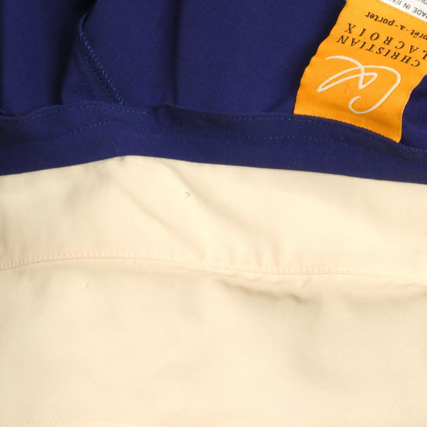 CHRISTIAN LACROIX - 1990 2pc Blue Gabardine Skirt Ensemble, Size-12