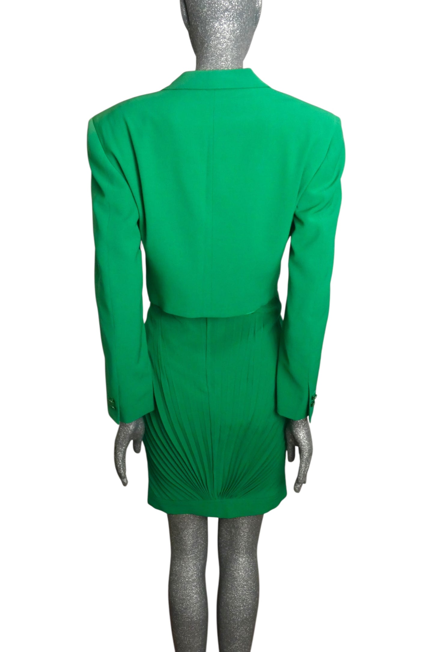 GIANNI VERSACE COUTURE - 1989 Green Wool Skirt Suit, Size-8
