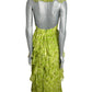 1960s Printed Green Chiffon Jumpsuit, Size-2