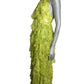 1960s Printed Green Chiffon Jumpsuit, Size-2