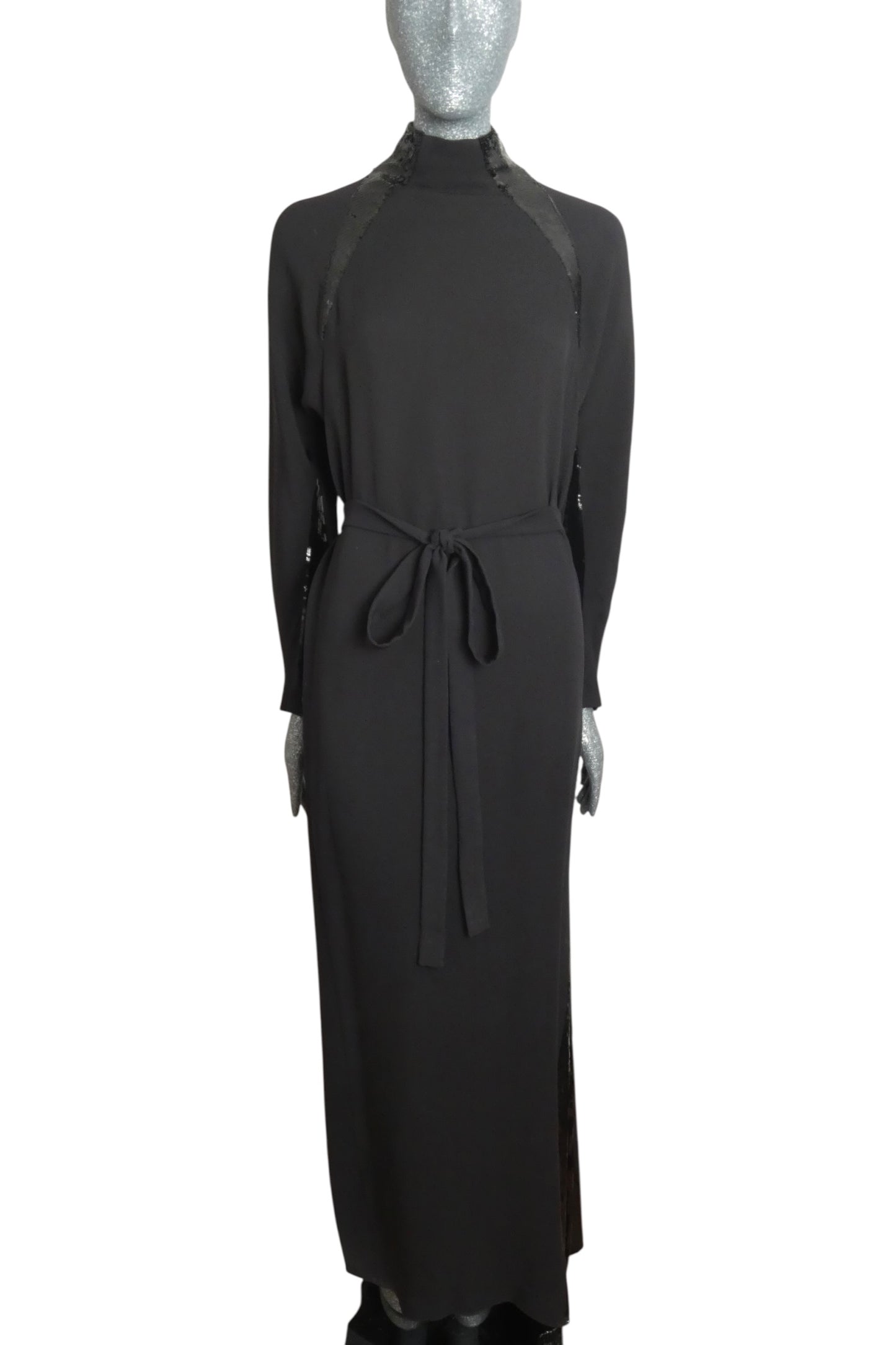 1980s Silk & Sequin Evening Gown, Size 8